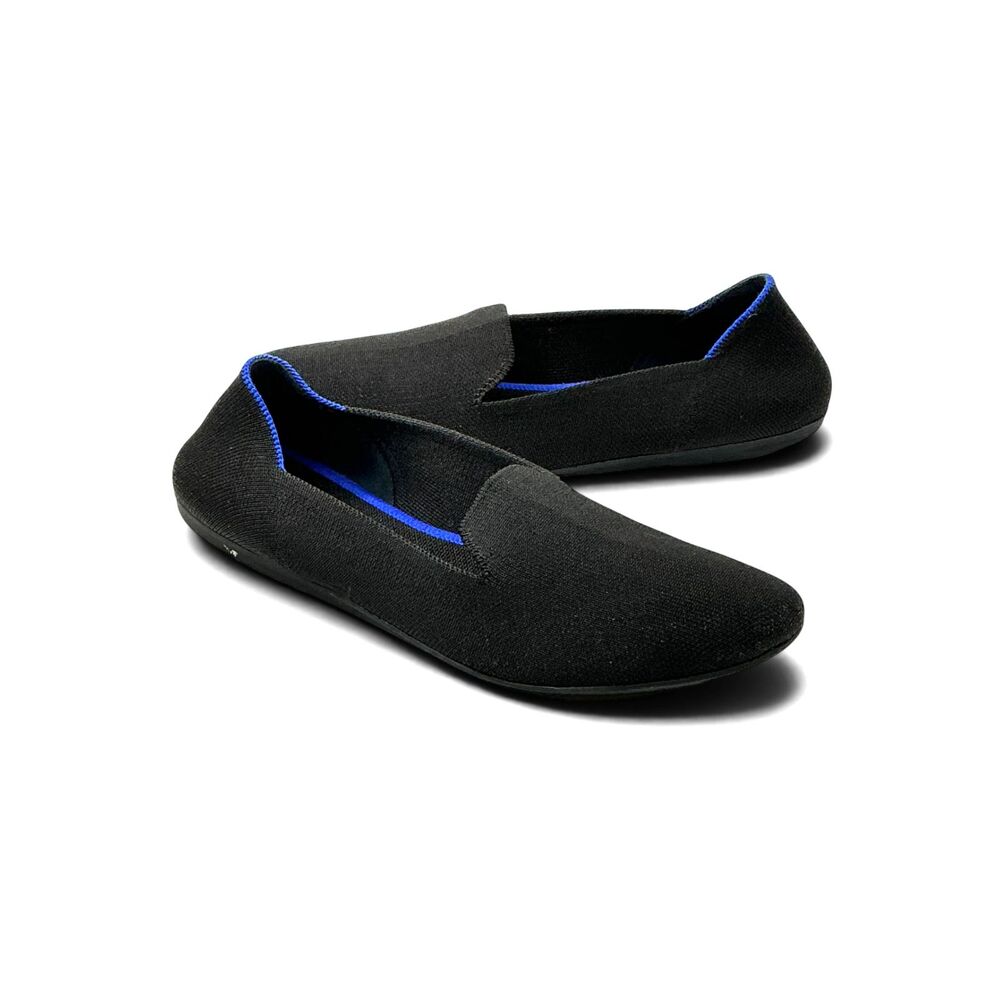 Rothy's The Loafer Womens sz 10 Black Knit Washable Comfort Shoes Slip On Preppy